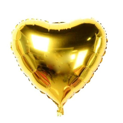 Kalp Gold Renk Folyo Balon 24 İNC